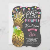 Partij als een anananasdaguitnodiging kaart (Voorkant)