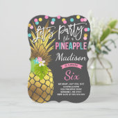 Partij als een anananasdaguitnodiging kaart (Staand voorkant)