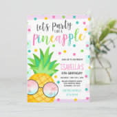 Partij als een anananasdaguitnodiging kaart (Staand voorkant)