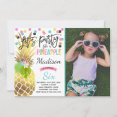 Partij als een anananasdaguitnodiging kaart (Voorkant)
