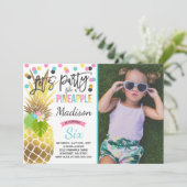 Partij als een anananasdaguitnodiging kaart (Staand voorkant)