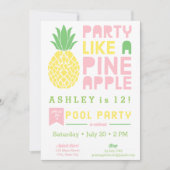Partij als een ananasappeluitnodiging kaart (Voorkant)