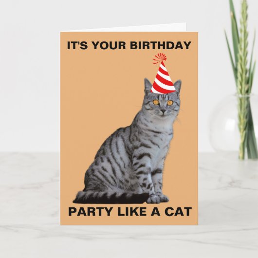 PARTIJ ALS EEN CAT BIRTHDAY-KAART KAART (Voorkant)
