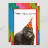 Partij als een dierlijk gorilla met Pet op dag V2 Kaart (Voorkant / Achterkant)