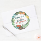 Partij als een Dinosaur Birthday Dank u Ronde Sticker (Envelop)