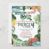 Partij als een Dinosaur Birthday-uitnodiging Kaart (Voorkant)