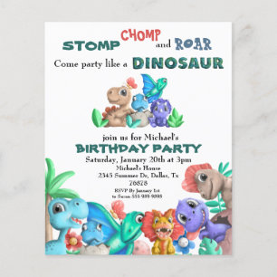 Partij als een Dinosaur Birthday Waterverf Baby