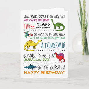 Partij als een Dinosaur Birthday Wenskaart