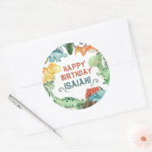Partij als een Dinosaur Happy Birthday - Gepersona Ronde Sticker (Envelop)
