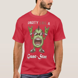 Partij als een Guac-Star Avocado Rock in Roll T-shirt