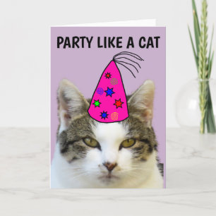 PARTIJ ALS EEN KAT-FUNNY BIRTHDAY-KAARTEN FEESTDAGEN KAART