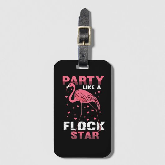Partij als een Kloestster - Funny Flamingo Lover P Bagagelabel (Voorkant (verticaal))