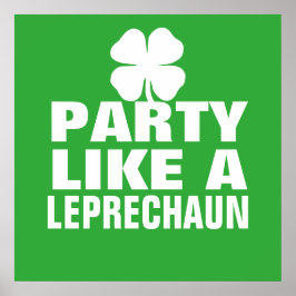 Partij als een Leprechaun Poster