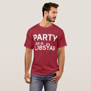 Partij als een Lobstar met geïllustreerde Lobster T-shirt