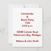 Partij als een Lobstar Rood met hartspatten Kaart (Achterkant)