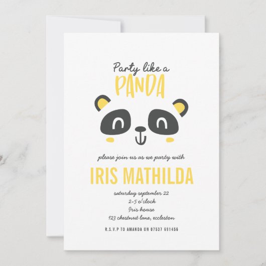 Partij als een panda felkleurige verjaardag (Voorkant)