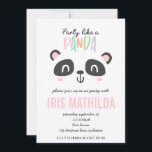 Partij als een panda felkleurige verjaardag<br><div class="desc">Partij als een panda felkleurige uitnodiging van een verjaardagsfeestje voor kinderen. Colorful polka stip backer design. Een deel van een collectie.</div>