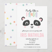 Partij als een panda felkleurige verjaardag (Voorkant / Achterkant)