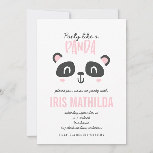 Partij als een panda felkleurige verjaardag (Voorkant)