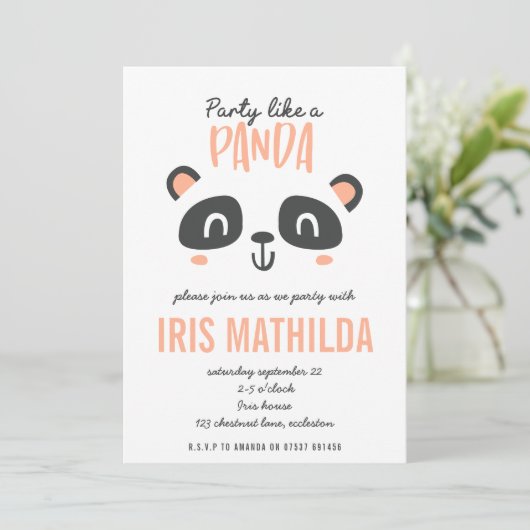 Partij als een panda felkleurige verjaardag (Staand voorkant)