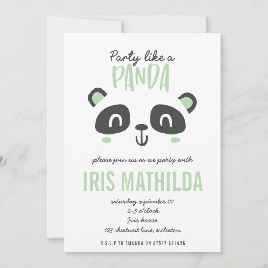 Partij als een panda felkleurige verjaardag (Voorkant)