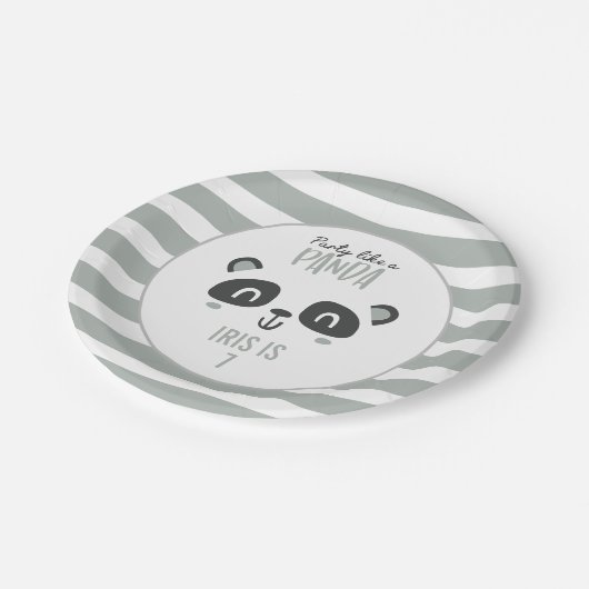 Partij als een panda felkleurige verjaardag papieren bordje (Gekanteld)