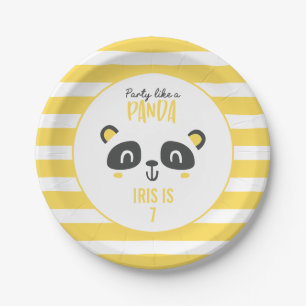 Partij als een panda felkleurige verjaardag papieren bordje