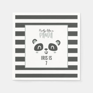 Partij als een panda felkleurige verjaardag servet