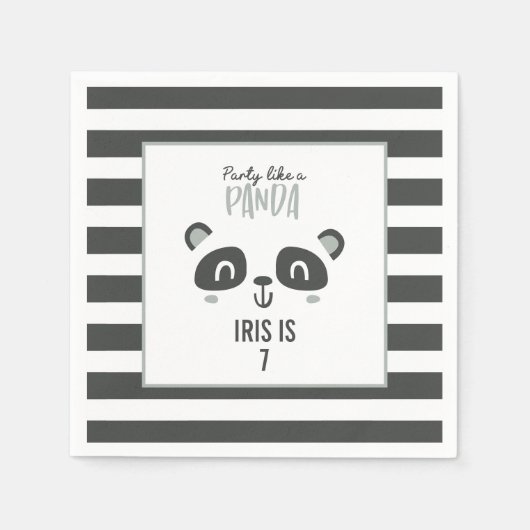 Partij als een panda felkleurige verjaardag servet (Voorkant)