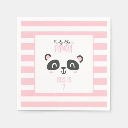Partij als een panda felkleurige verjaardag servet (Voorkant)