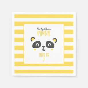 Partij als een panda felkleurige verjaardag servet