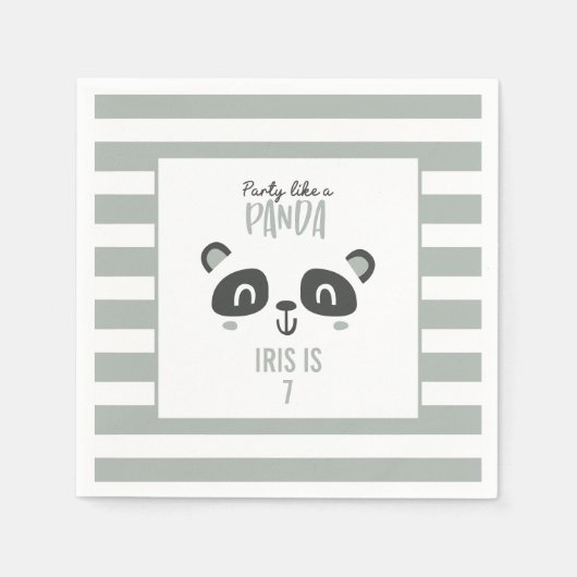 Partij als een panda felkleurige verjaardag servet (Voorkant)