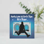 Partij als een Rock Star 80's party-uitnodigingen Kaart (Staand voorkant)