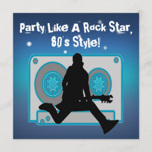 Partij als een Rock Star 80's party-uitnodigingen Kaart