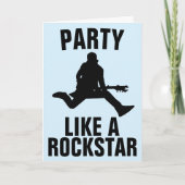 PARTIJ ALS EEN ROCK STAR BIRTHDAY-KAARTEN KAART (Voorkant)
