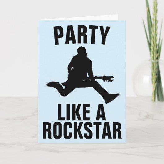 PARTIJ ALS EEN ROCK STAR BIRTHDAY-KAARTEN KAART (Voorkant)