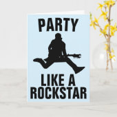 PARTIJ ALS EEN ROCK STAR BIRTHDAY-KAARTEN KAART (Gele Bloem)
