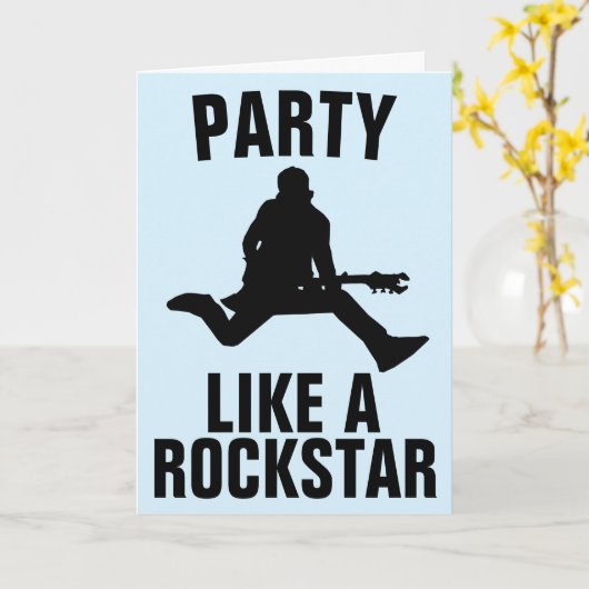 PARTIJ ALS EEN ROCK STAR BIRTHDAY-KAARTEN KAART (Gele Bloem)