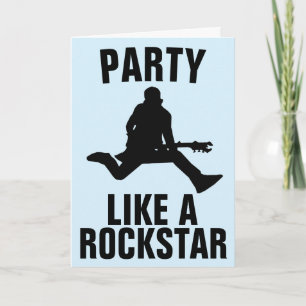 PARTIJ ALS EEN ROCK STAR BIRTHDAY-KAARTEN KAART