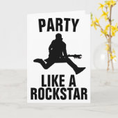 PARTIJ ALS EEN ROCK STAR GUITAR BIRTHDAY-KAARTEN KAART (Gele Bloem)