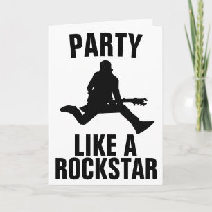 PARTIJ ALS EEN ROCK STAR GUITAR BIRTHDAY-KAARTEN KAART
