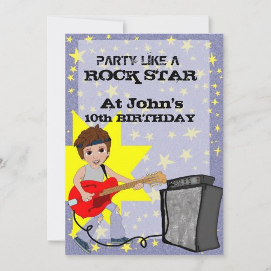 Partij als een Rock Star. Kaart (Voorkant)