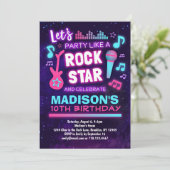 Partij als een Rock Star Music Birthday Party Kaart (Staand voorkant)