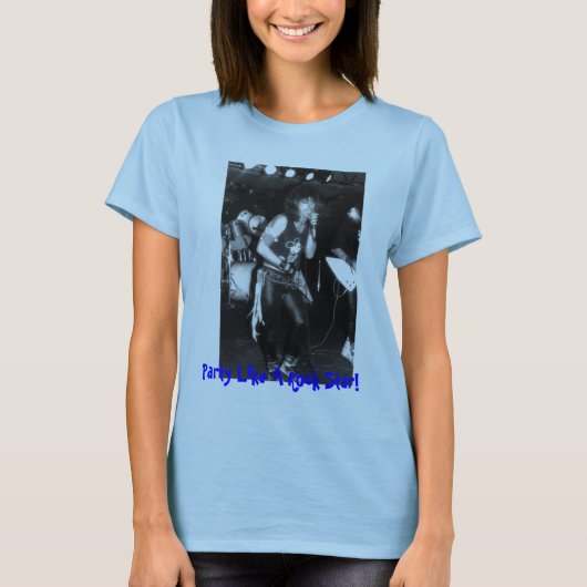 Partij als een Rock Star. T-shirt (Voorkant)