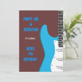 Partij als een Rockstar blauw Kaart (Staand voorkant)