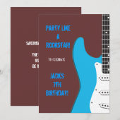 Partij als een Rockstar blauw Kaart (Voorkant / Achterkant)