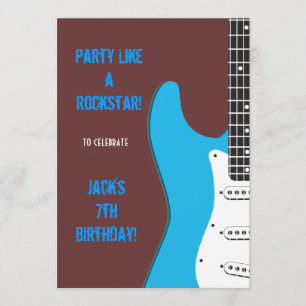 Partij als een Rockstar blauw Kaart