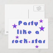 Partij als een RockSTAR Briefkaart (Voorkant / Achterkant)