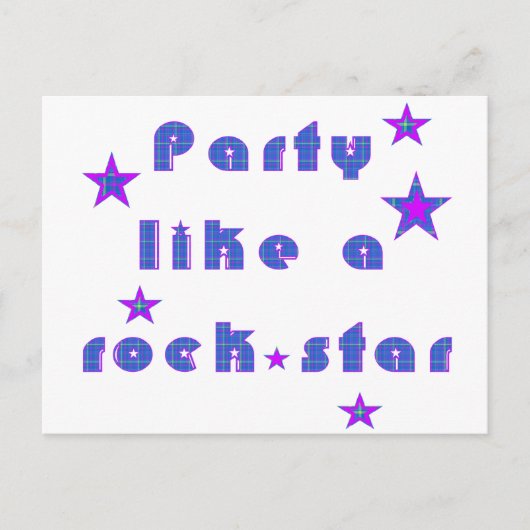 Partij als een RockSTAR Briefkaart (Voorkant)