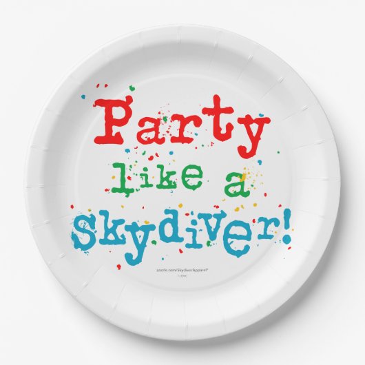 Partij als een SKYDIVER! Papieren Bordje (Voorkant)